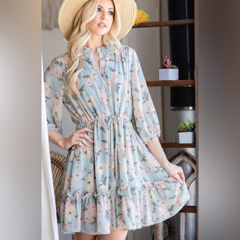 Blue Floral Dress